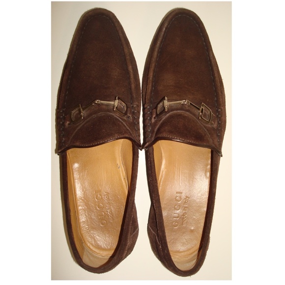 GUCCI Brown Suede Leather w/ Silver Horse Bits Moc Toe Loafers - Picture 9 of 12